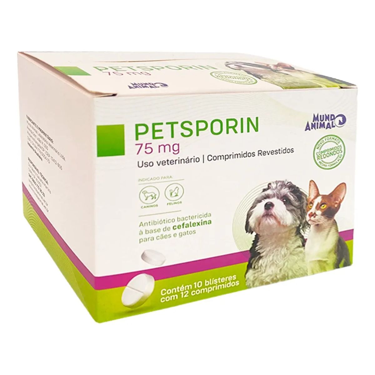 Petsporin 75mg 120 Comprimdos - Mundo Animal - Imagem 2