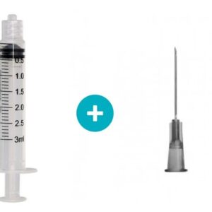 Kit Seringa 3ml Luer Lock C/50 + Agulha 25x7 C/50