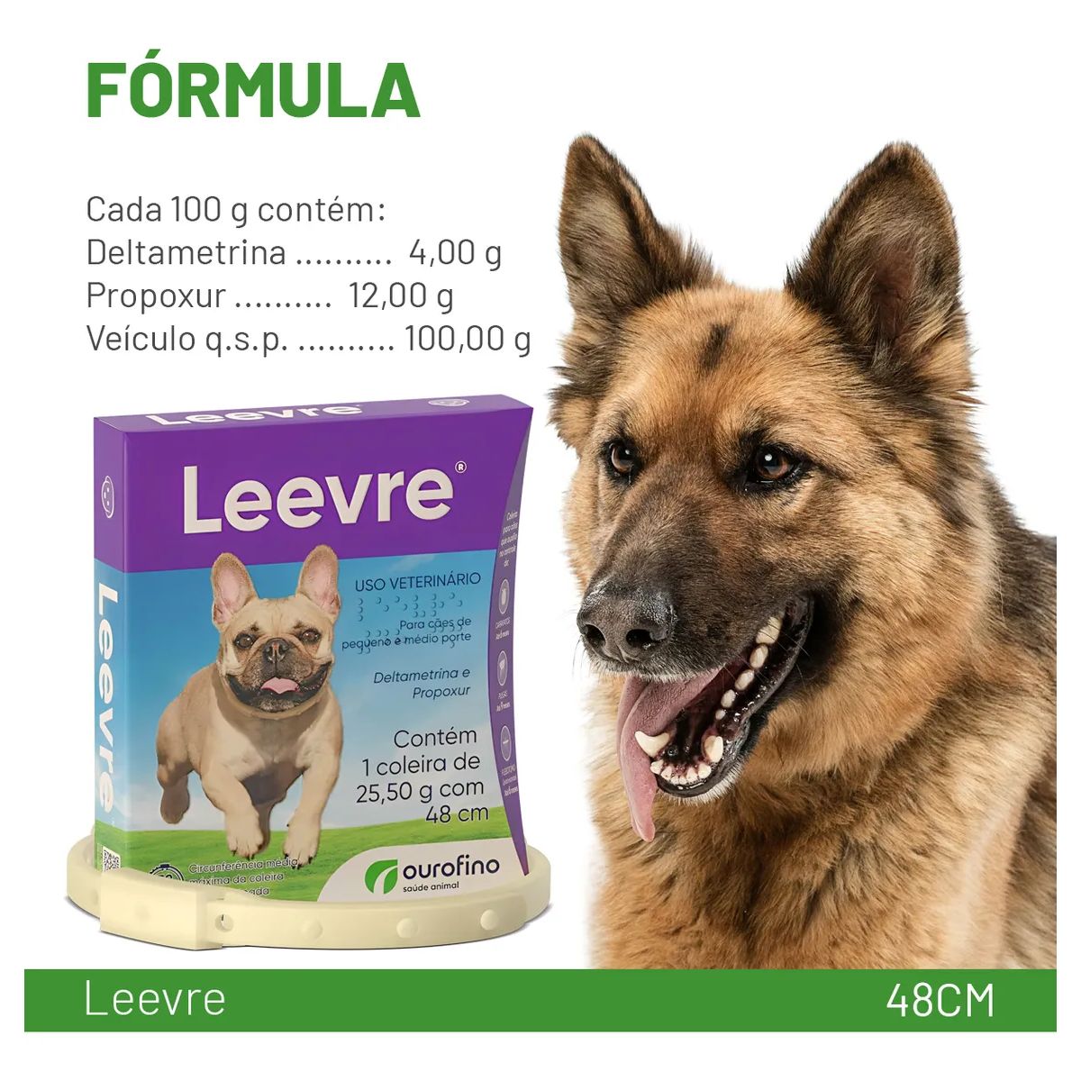 Leevre 48cm Coleira Anti Pulgas E Carrapatos P/m Ouro Fino - Imagem 4