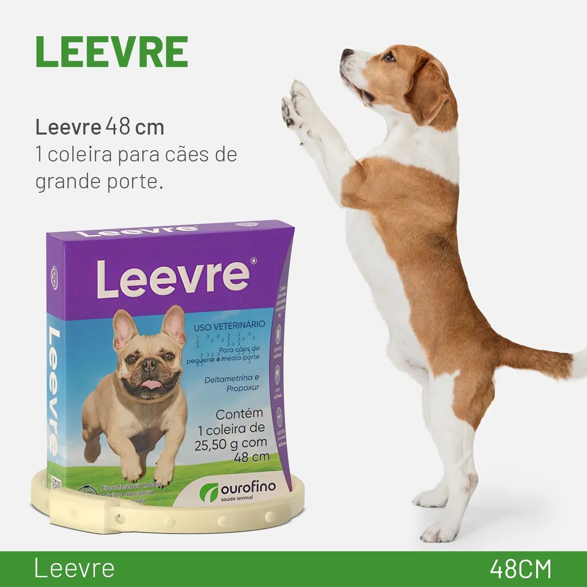 Leevre 48cm Coleira Anti Pulgas E Carrapatos P/m Ouro Fino - Imagem 3