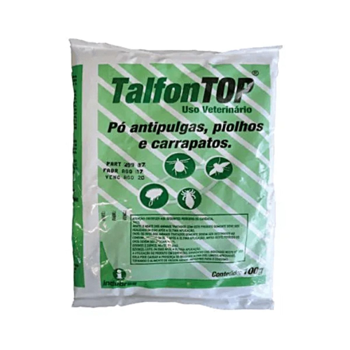 Matar Carrapato Com Pó Antipulgas Talfon Top 100g Cor Verde-limão - Imagem 2