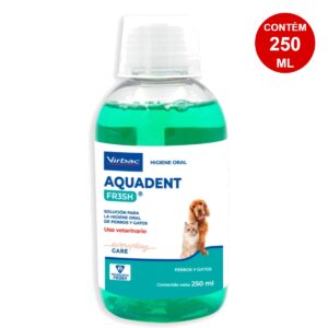 Solução Oral Virbac Aquadent 250ml Sabor Mentol Para Cães E Gatos