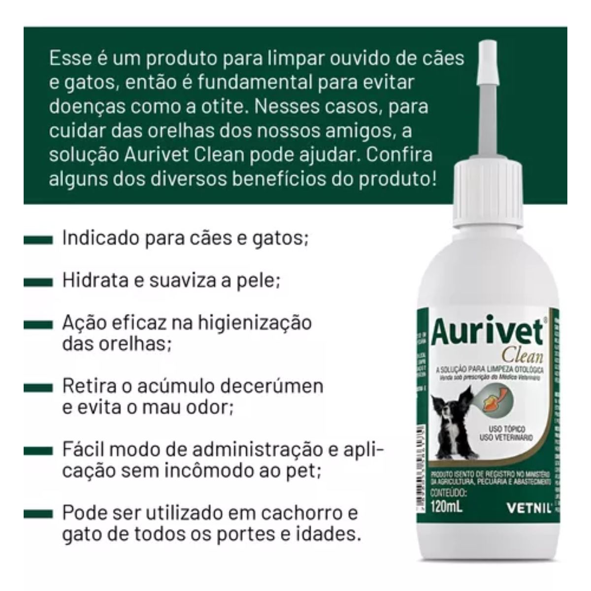 Aurivet Clean 120ml - Imagem 3