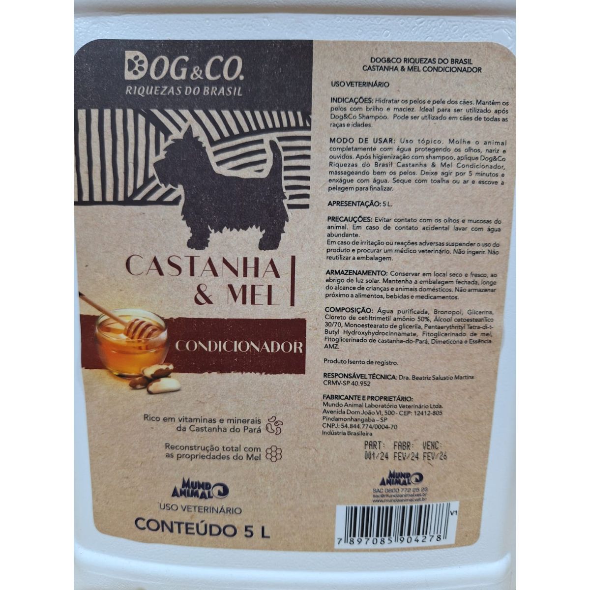 Dog&Co Riquezas Do Brasil Condicionador Castanha E Mel 5l - Imagem 3