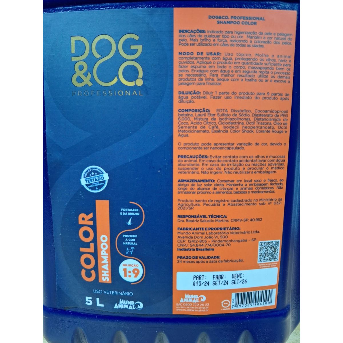 Dog&Co Professional Shampoo Color 5l - Mundo Animal - Imagem 3