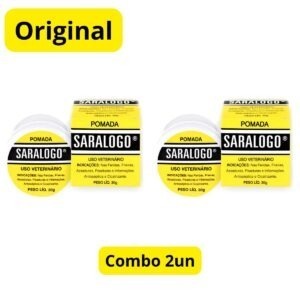2un Pomada Saralogo 30g Antisséptica Cicatrizante Cães Gatos