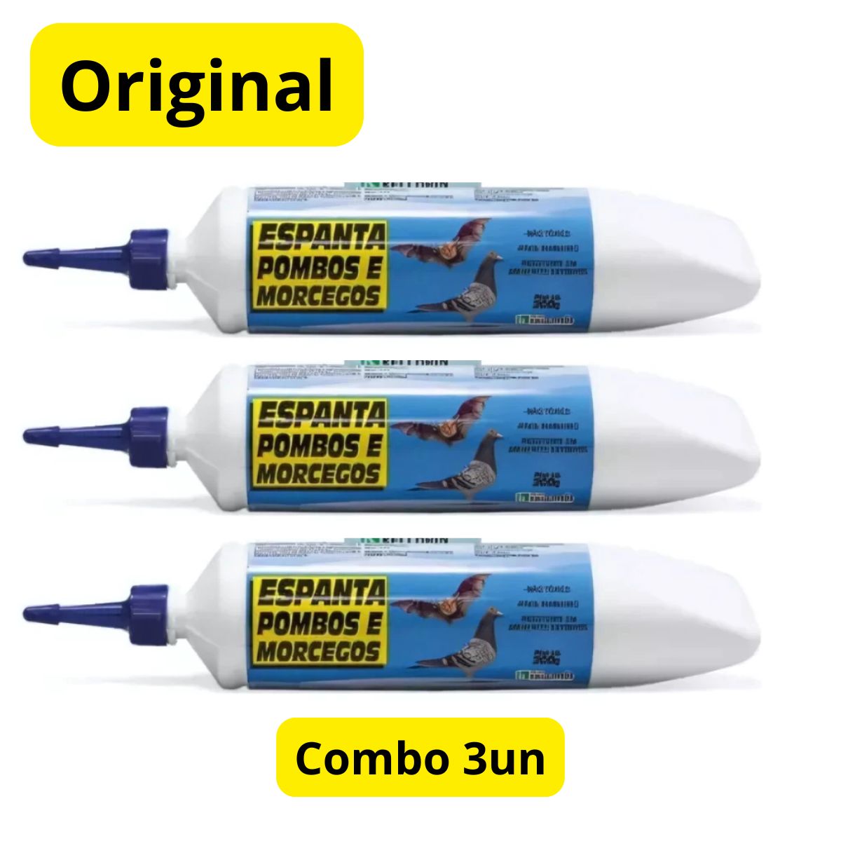 3 Espanta Pombos Morcegos (Bisnaga) 200g