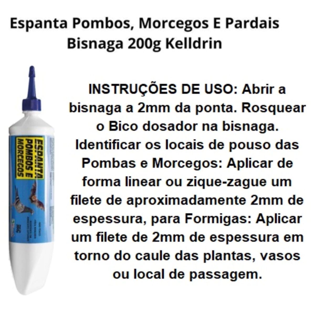 3 Espanta Pombos Morcegos (Bisnaga) 200g - Imagem 3