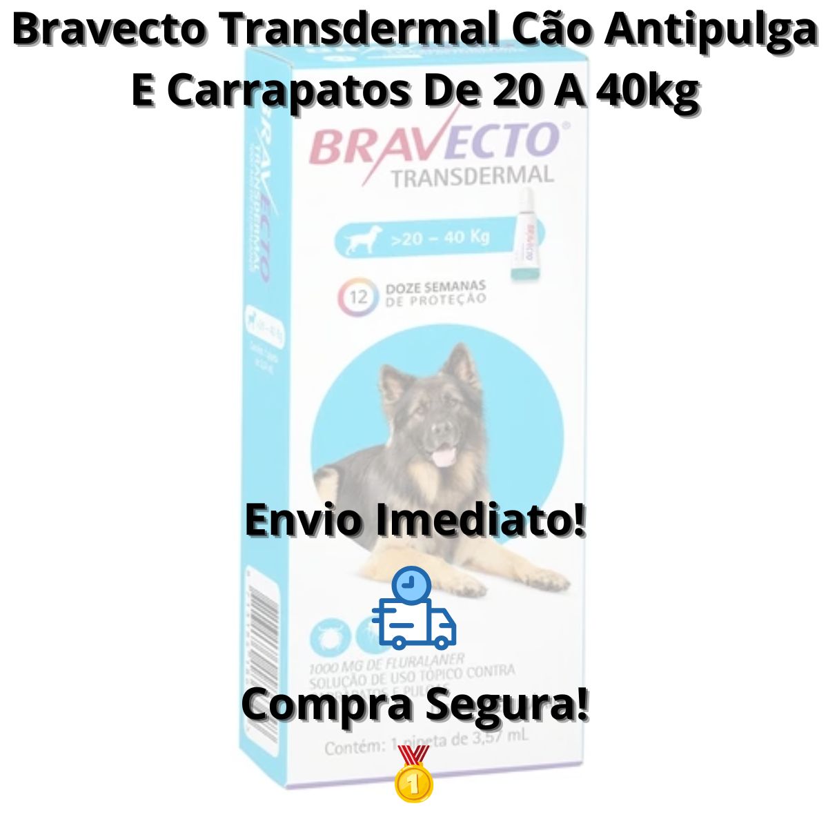 Bravecto Transdermal 20kg a 40kg - Imagem 5