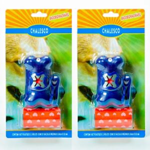 2 Roxo Kit Higiene P/ Coleira 1 Chaveiro + 2 Rolos Chalesco