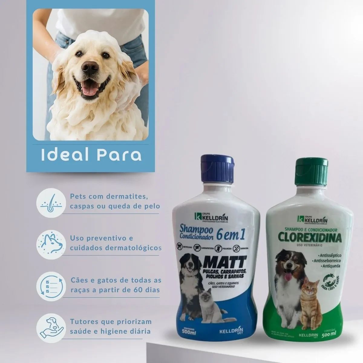 Kit Shampoo E Condicionador Matt Pulgas 6 Em 1 E Clorexidina - Imagem 6