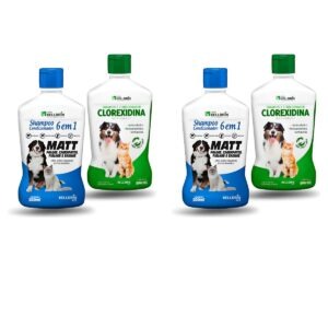2 Kits Shampoo E Condicionador Matt Pulga E Clorexidina