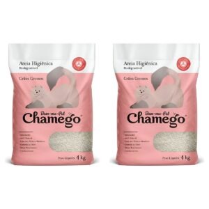 Kit 2 Areia Higienica Chamego 4kg Graos Grossos - Bem-Me-Pet