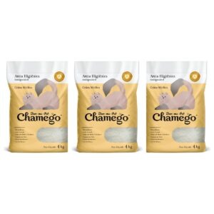 Kit 3 Areia Higienica Chamego 4kg Graos Medios - Bem-me-Pet