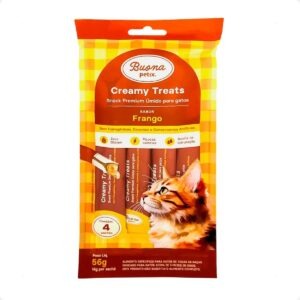 Pack Com 4 Saches Frango Buona Petix Creamy 14g P/ Gatos