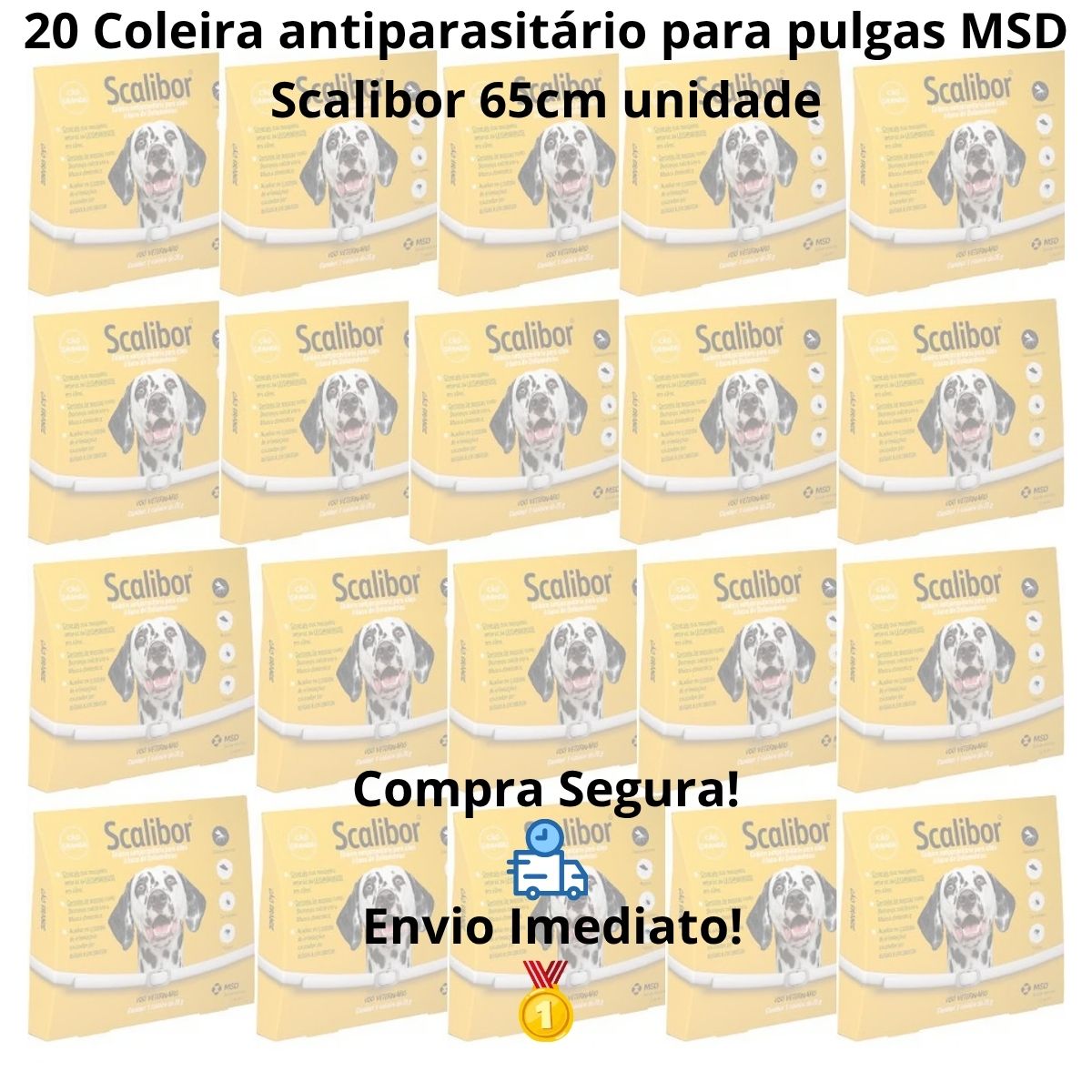 Kit 20 Scalibor Cães Grandes 65cm - MSD - Imagem 10