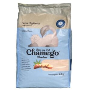 Areia Higiênica De Mandioca Chamego 4kg Grãos Finos