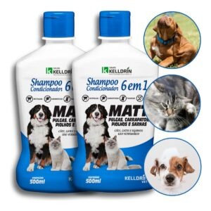 2 Shampoo E Condicionador 6x1 Matt Pulgas 500ml - Kelldrin