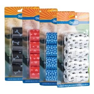 4 Refil C/ 4 Rolos De 20 Saquinhos Biodegradaveis Cata Caca