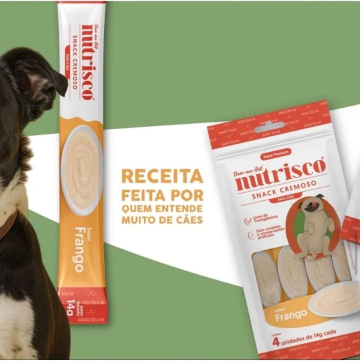 Pack 4 Sachês Snack Cremoso Nutrisco 56g Frango - Para Cães - Imagem 6