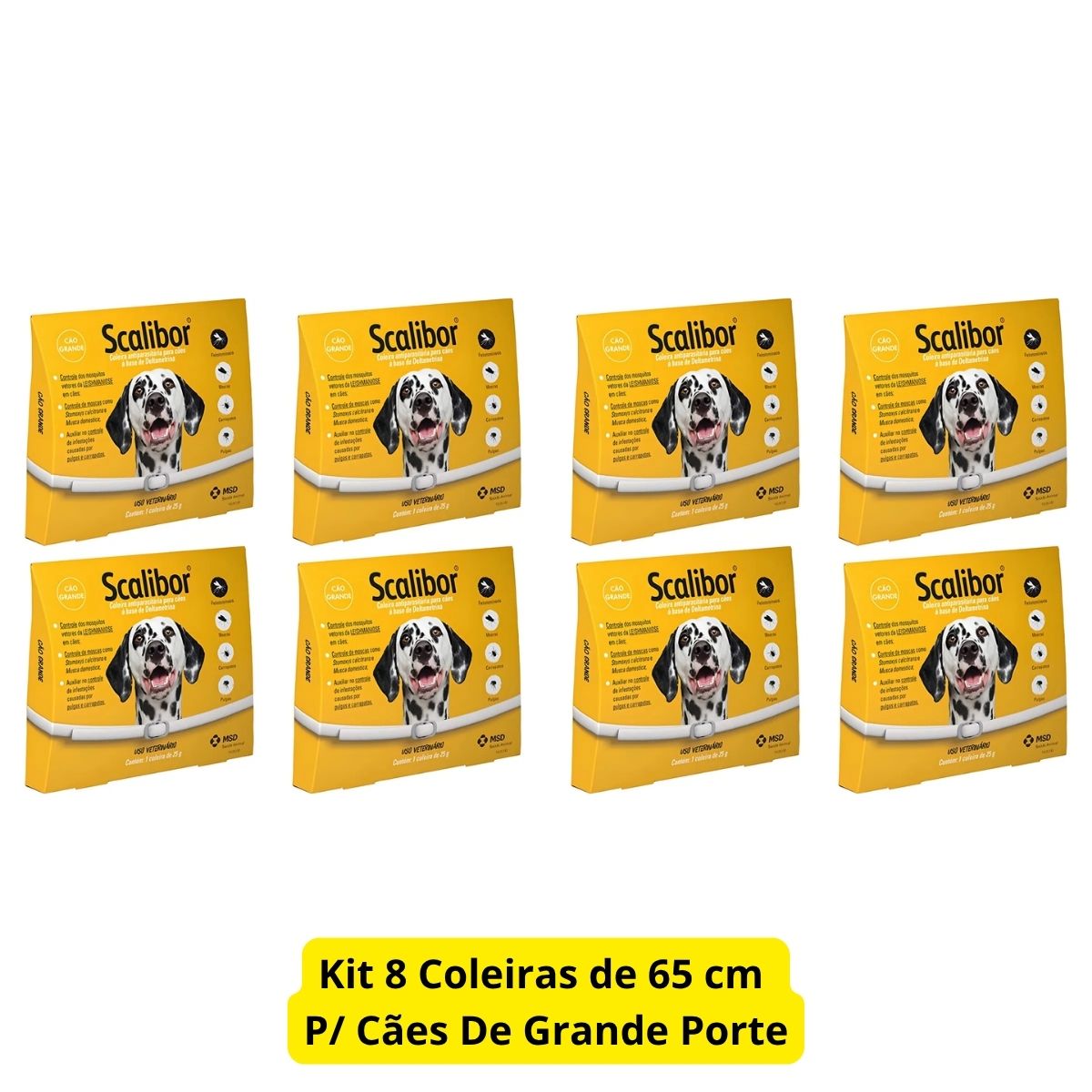 Kit 8 Scalibor Cães Grandes 65cm - MSD - Imagem 2