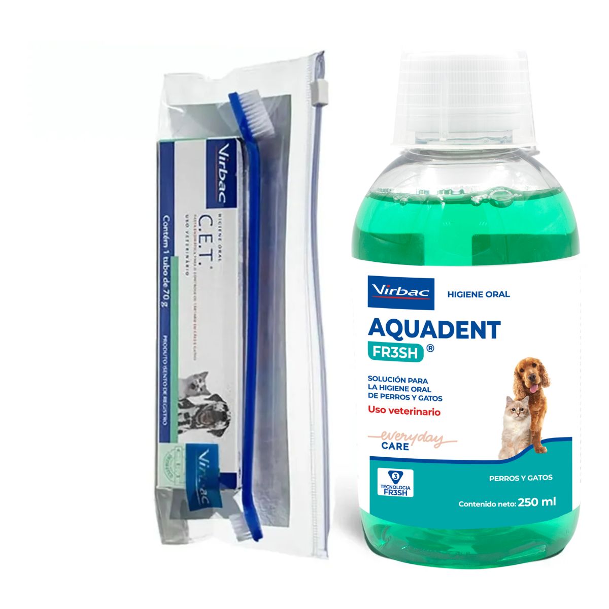 Kit 1 Aquadent 250ml + 1 Pasta Cet Enzimatica 70g - Virbac