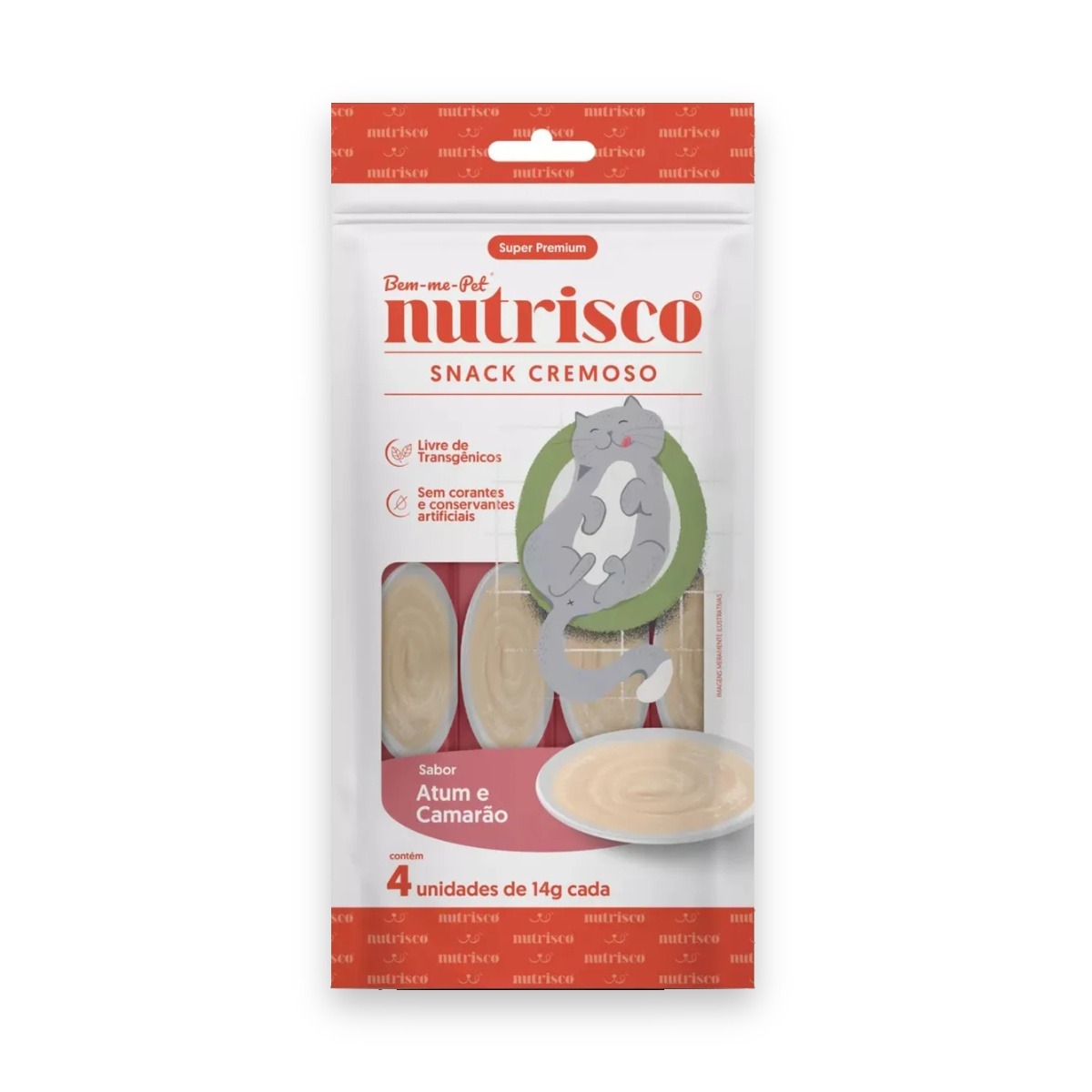 Pack 4 Sachês Snack Cremoso Nutrisco 56g Atum E Caranquejo