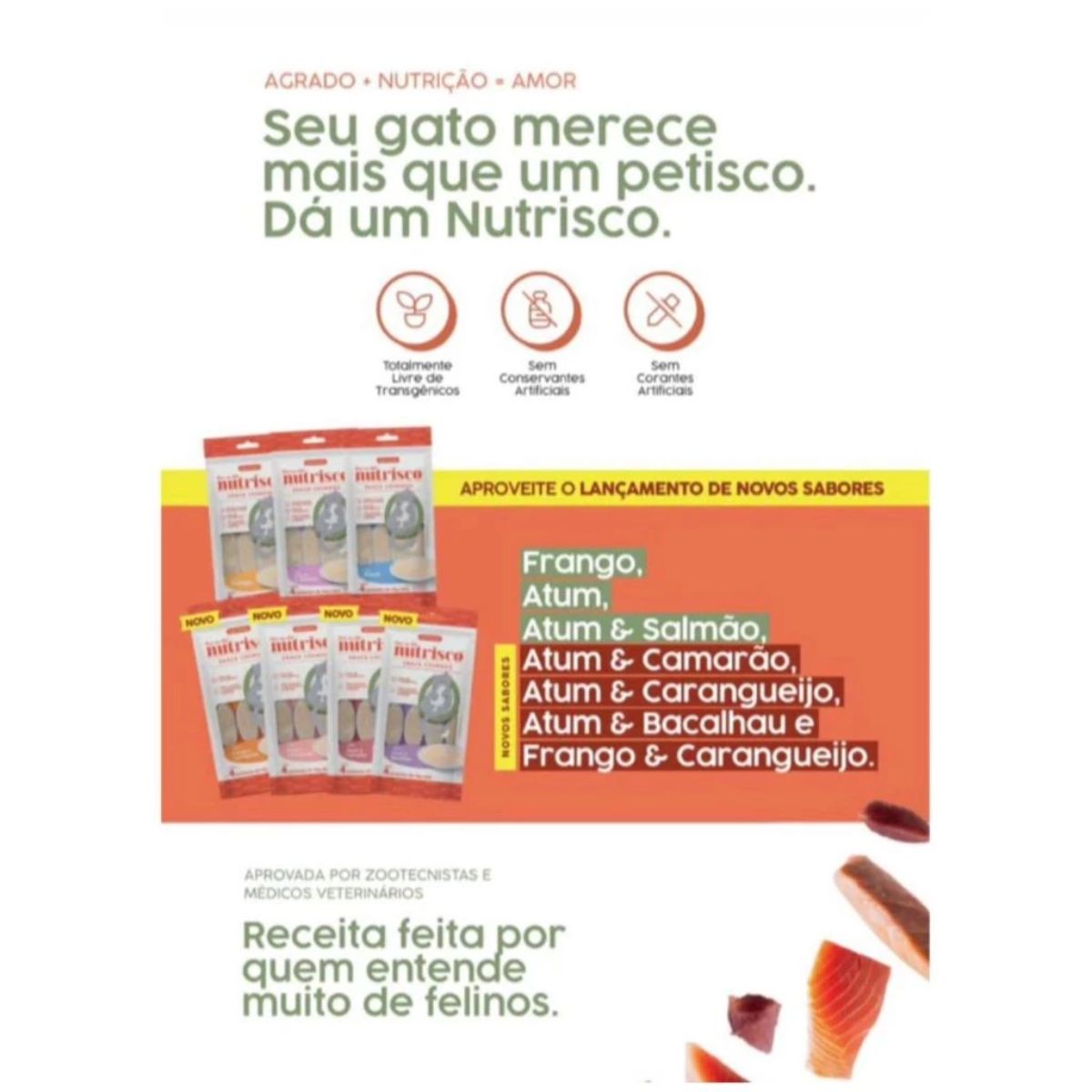 Pack 4 Sachês Snack Cremoso Nutrisco 56g Atum E Caranquejo - Imagem 9