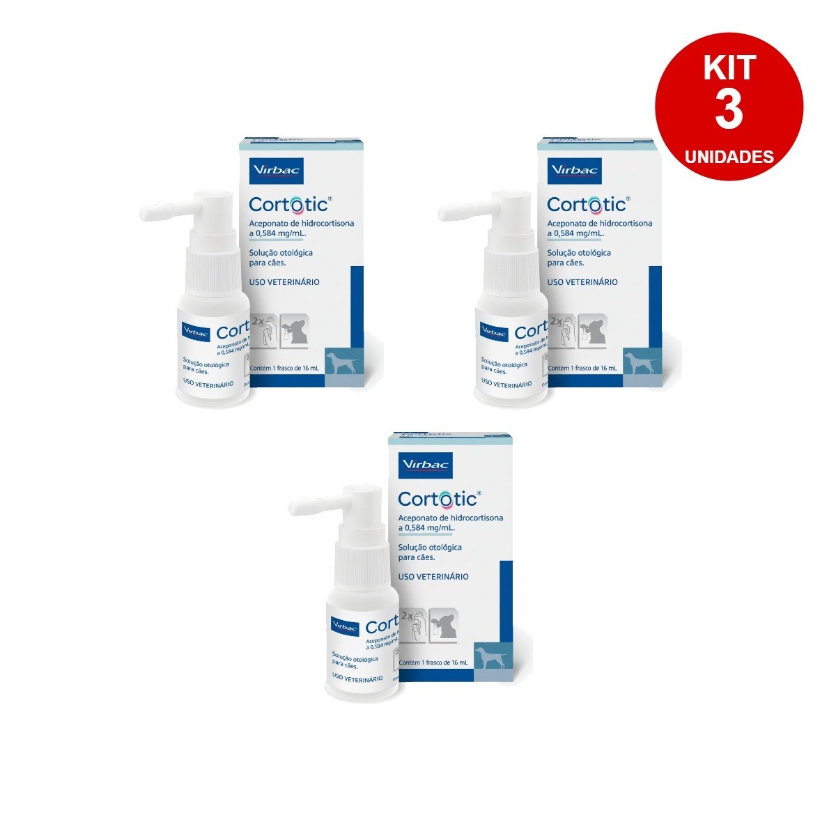 3un Cortotic 16ml - Solução Otológica Para Cães - Virbac - Imagem 2