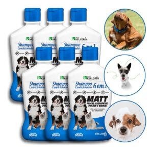 6 Shampoo E Condicionador 6x1 Matt Pulgas 500ml - Kelldrin