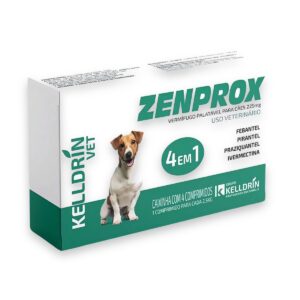 Zenprox 225mg Cães Pequeno Porte - Vermifugo 4 Em 1 Kelldrin