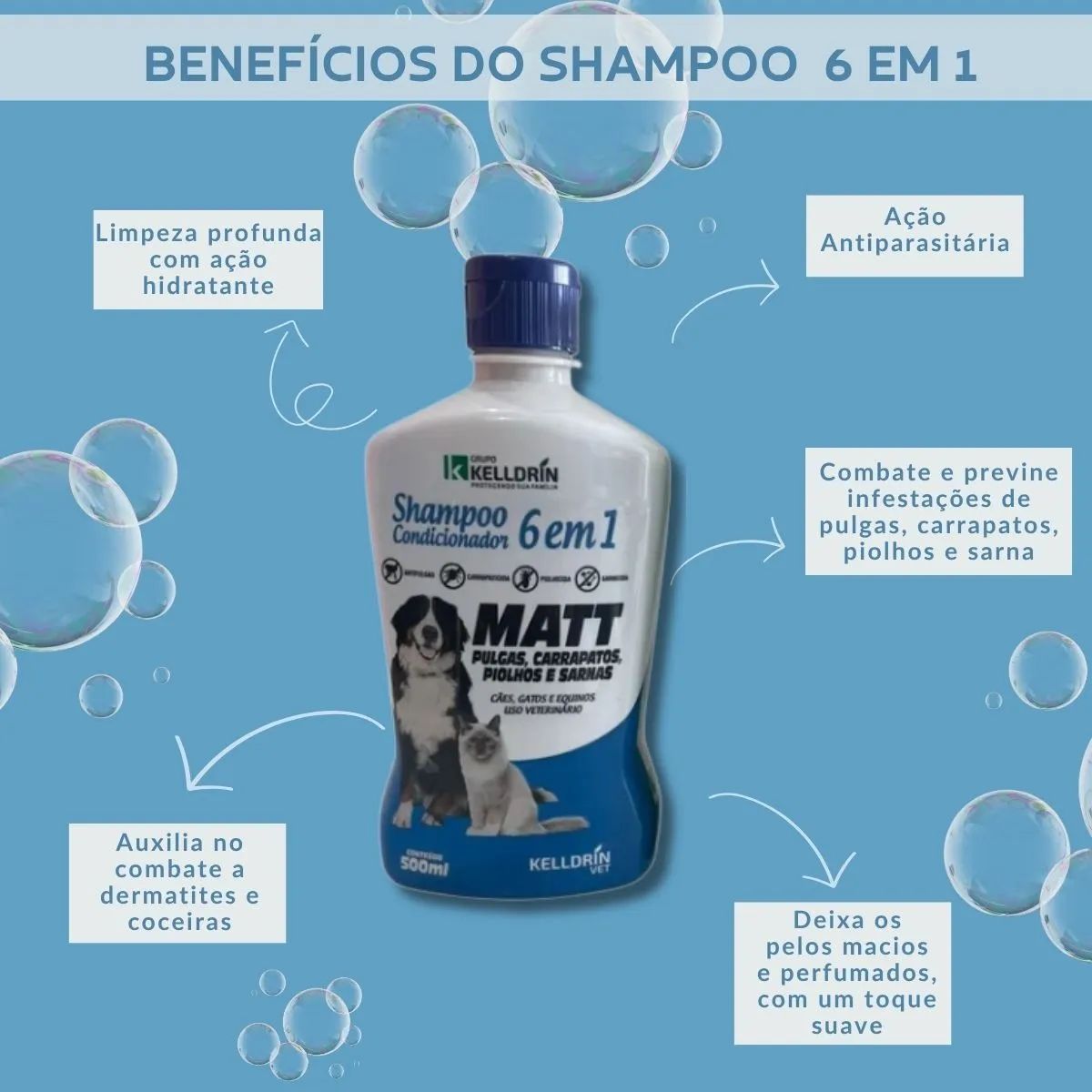 Kit Shampoo E Condicionador Matt Pulgas 6 Em 1 E Clorexidina - Imagem 3