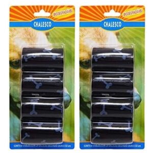 2 Preto Refil Cata Caca Com 4 Rolos De 20 Sacolas - Chalesco