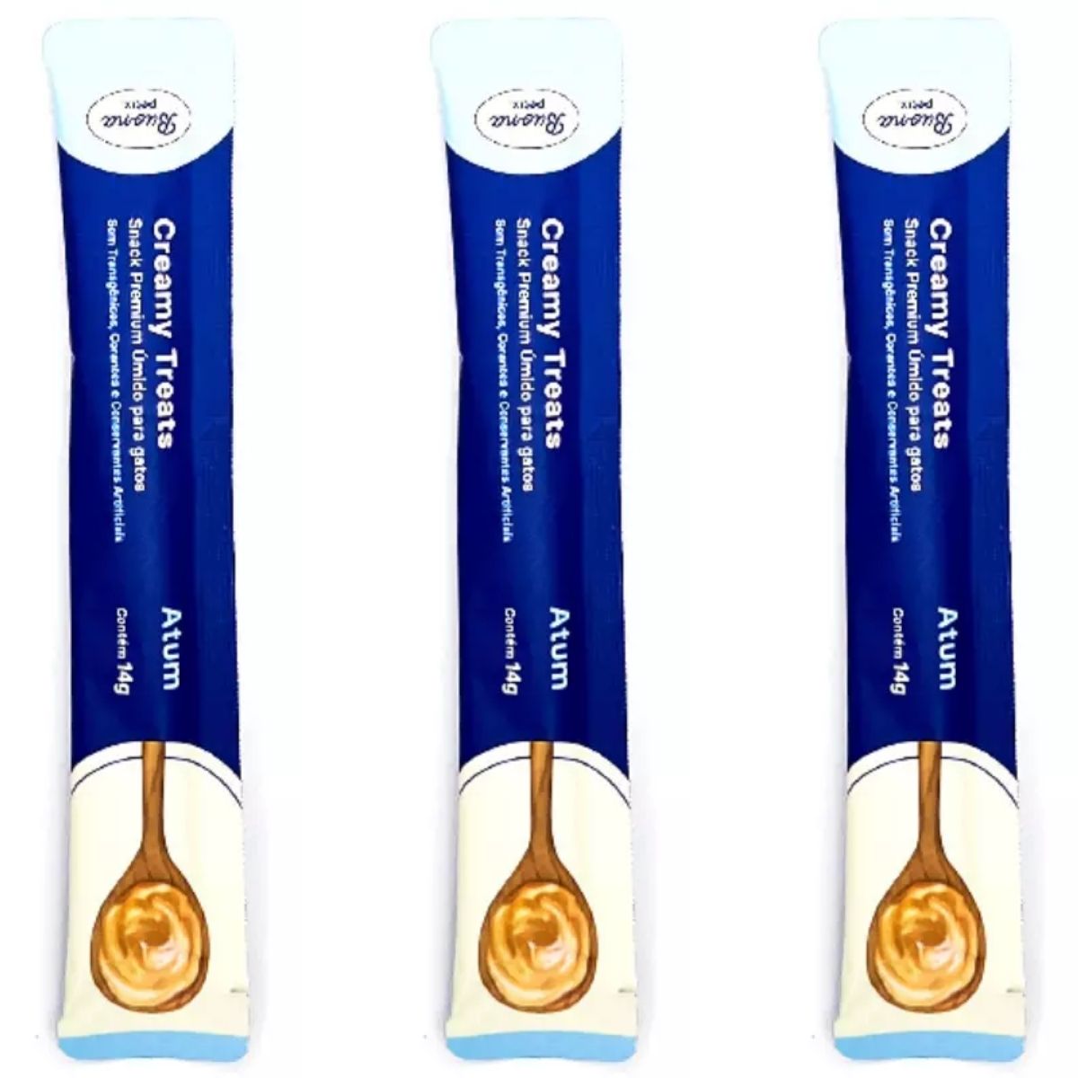 3 Sachês Atum Buona Petix Creamy 14g - Para Gatos - Petix