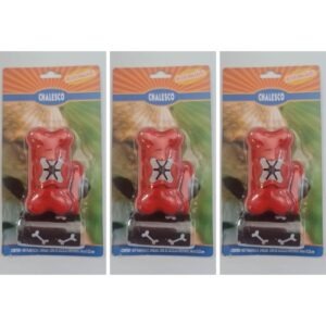 3 Vermelho Kit Higiene Coleira Chaveiro + 2 Rolos Chalesco