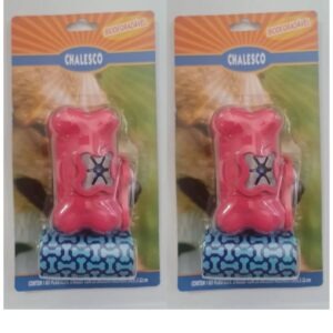 2 Rosa Kit Higiene P/ Coleira Chaveiro + 2 Rolos - Chalesco