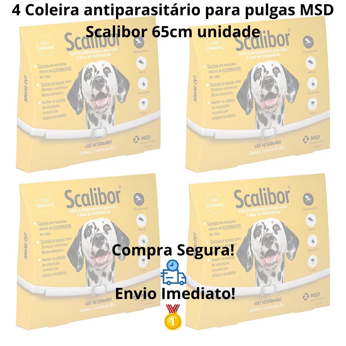 Kit 4 Scalibor Cães Grandes 65cm - MSD - Imagem 10