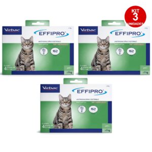 3 Effipro Virbac Antipulgas Para Gatos- 4 Pipetas 0,5ml