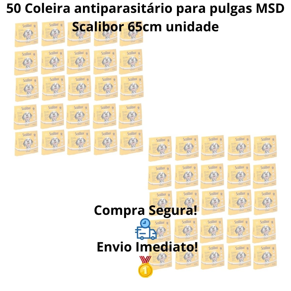 Kit 50 Scalibor Cães Grandes 65cm - MSD - Imagem 10