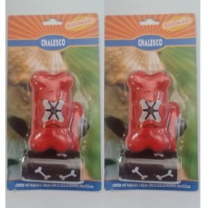 2 Vermelho Kit Higiene Coleira Chaveiro + 2 Rolos Chalesco