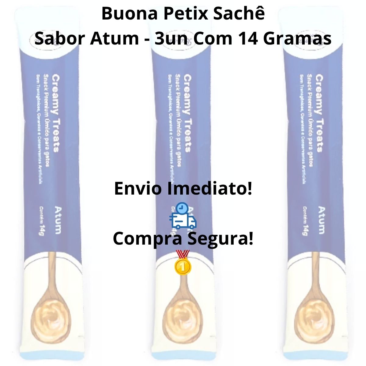 3 Sachês Atum Buona Petix Creamy 14g - Para Gatos - Petix - Imagem 4