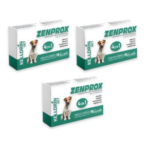 3un Zenprox 225mg Cães Pequeno Porte - Vermifugo 4 Em 1