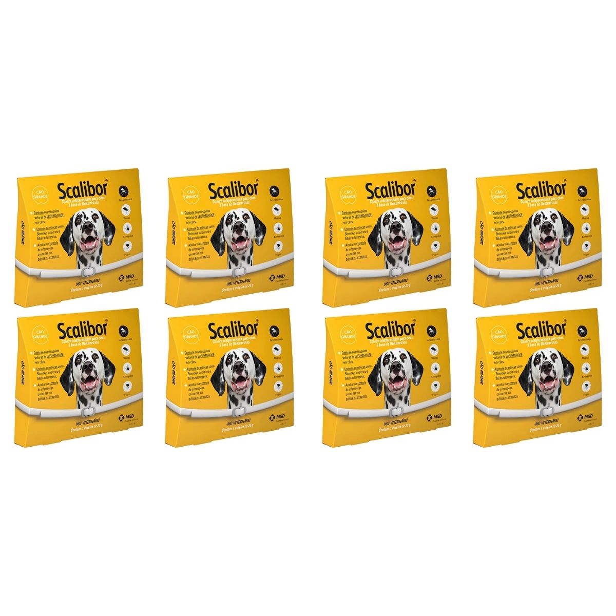Kit 8 Scalibor Cães Grandes 65cm - MSD