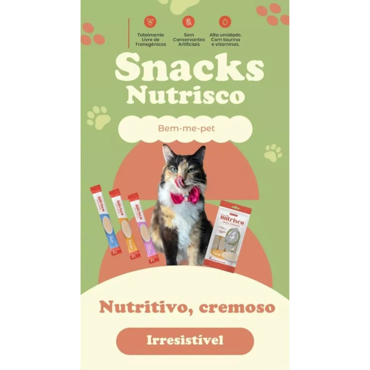 Pack 4 Sachês Snack Cremoso Nutrisco 56g Atum E Bacalhau - Imagem 8
