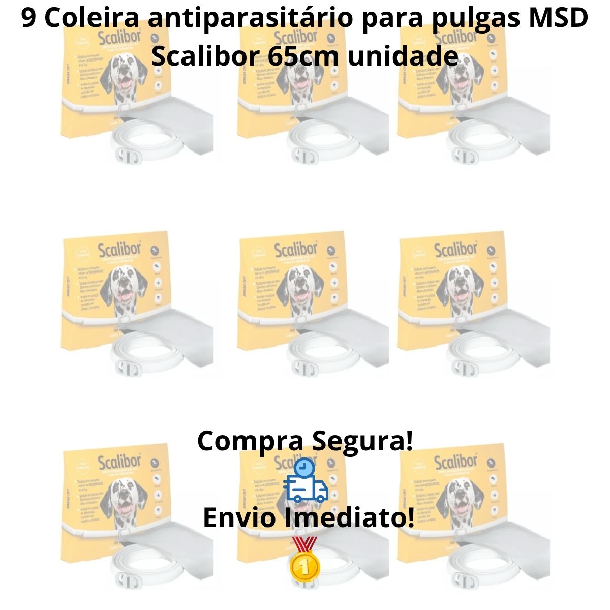Kit 9 Scalibor Cães Grandes 65cm - MSD - Imagem 10