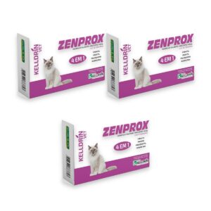 3un Zenprox Gato 100 mg Vermifugo 4 em 1 - Kelldrin