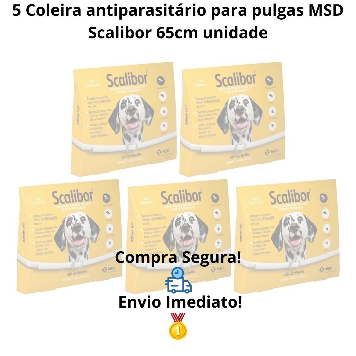 Kit 5 Scalibor Cães Grandes 65cm - MSD - Imagem 10