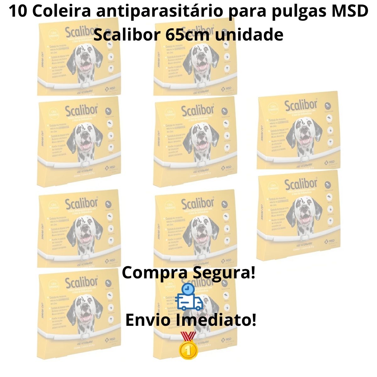Kit 10 Scalibor Cães Grandes 65cm - MSD - Imagem 10