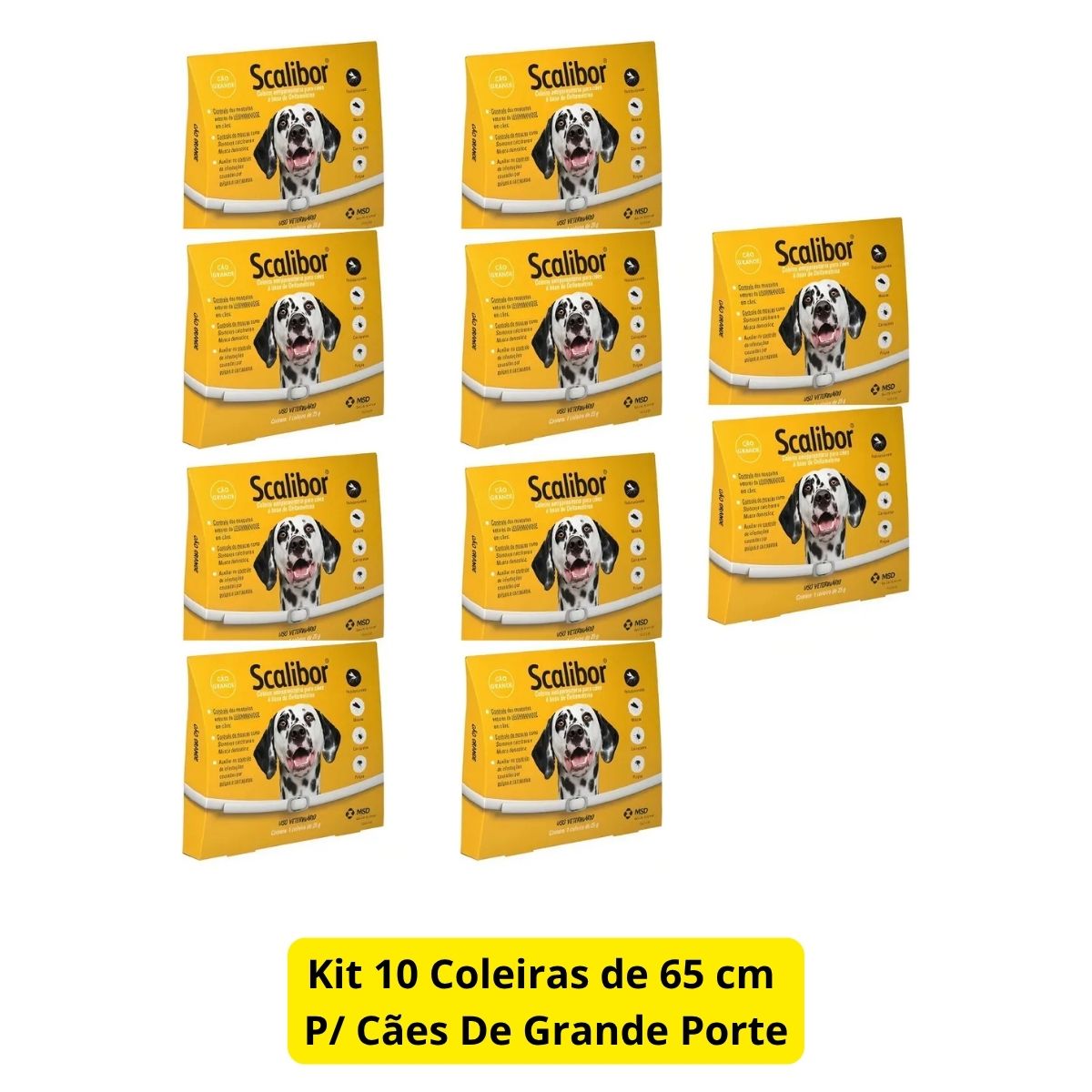 Kit 10 Scalibor Cães Grandes 65cm - MSD - Imagem 2