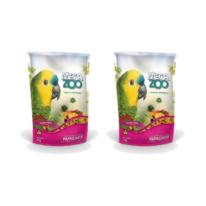 2un Megazoo Extrusada Papagaios Com Frutas E Legumes 600g